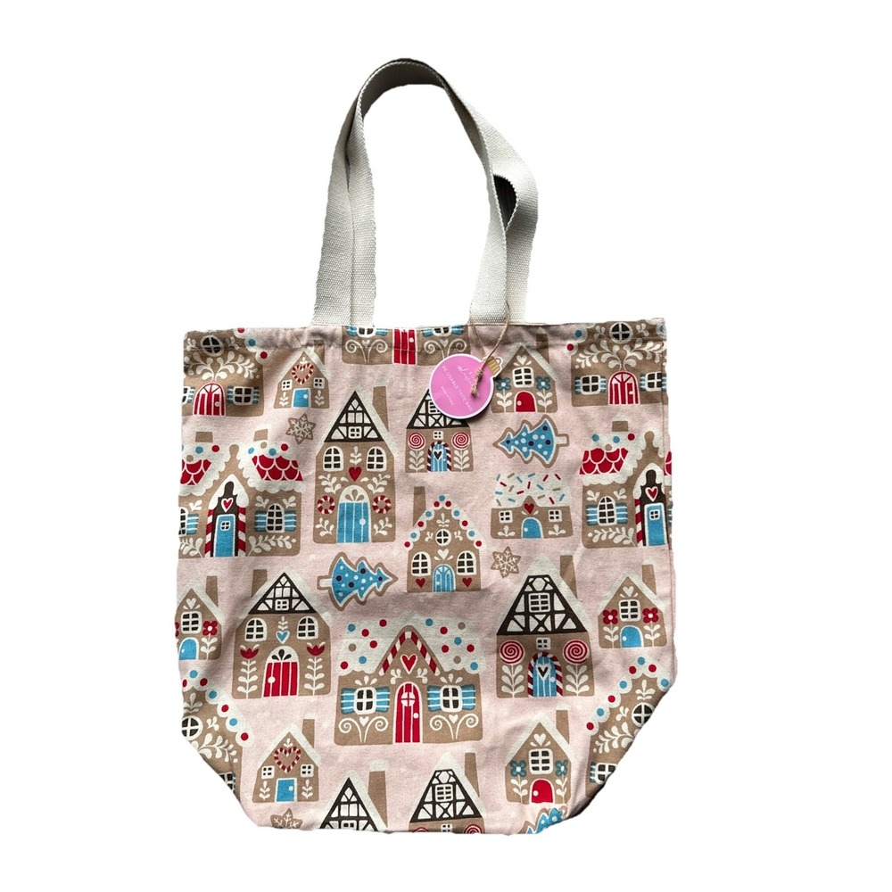BOHO Living Re-usable Canvas Christmas Tote Bag - NWT